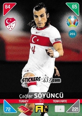 Sticker Çağlar Söyüncü - UEFA Euro 2020 Kick Off. Adrenalyn XL n. 201 - Panini