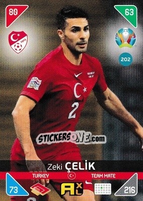 Figurina Zeki Çelik - UEFA Euro 2020 Kick Off. Adrenalyn XL - Panini