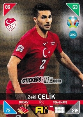 Sticker Zeki Çelik - UEFA Euro 2020 Kick Off. Adrenalyn XL n. 202 - Panini