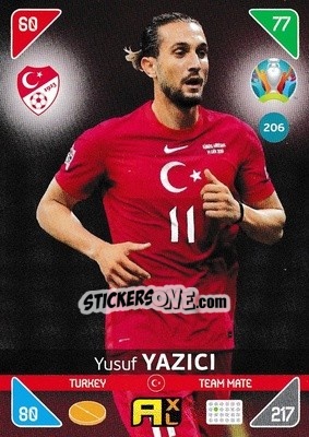 Sticker Yusuf Yazıcı - UEFA Euro 2020 Kick Off. Adrenalyn XL n. 206 - Panini