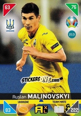 Sticker Ruslan Malinovskyi - UEFA Euro 2020 Kick Off. Adrenalyn XL n. 213 - Panini