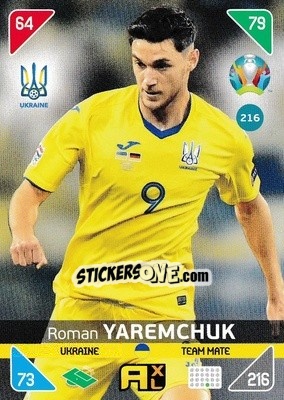 Sticker Roman Yaremchuk - UEFA Euro 2020 Kick Off. Adrenalyn XL n. 216 - Panini