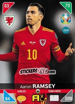 Figurina Aaron Ramsey - UEFA Euro 2020 Kick Off. Adrenalyn XL - Panini
