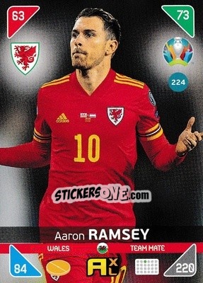 Sticker Aaron Ramsey - UEFA Euro 2020 Kick Off. Adrenalyn XL n. 224 - Panini