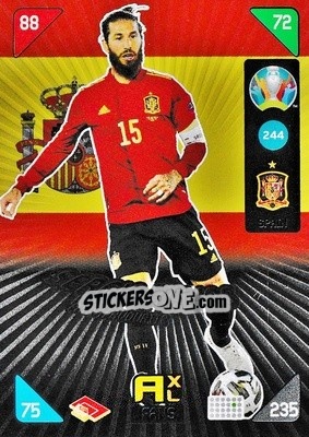 Sticker Sergio Ramos - UEFA Euro 2020 Kick Off. Adrenalyn XL n. 244 - Panini