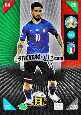 Sticker Lorenzo Insigne - UEFA Euro 2020 Kick Off. Adrenalyn XL n. 261 - Panini