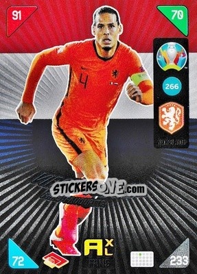 Sticker Virgil van Dijk - UEFA Euro 2020 Kick Off. Adrenalyn XL n. 266 - Panini