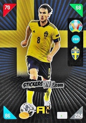 Figurina Albin Ekdal - UEFA Euro 2020 Kick Off. Adrenalyn XL - Panini