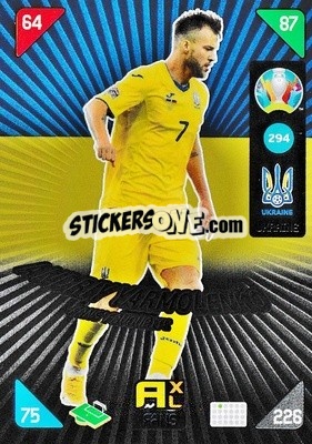Sticker Andriy Yarmolenko - UEFA Euro 2020 Kick Off. Adrenalyn XL n. 294 - Panini