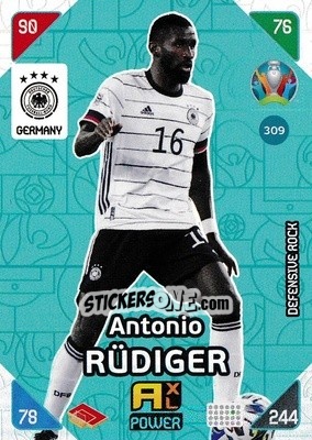 Sticker Antonio Rüdiger - UEFA Euro 2020 Kick Off. Adrenalyn XL n. 309 - Panini
