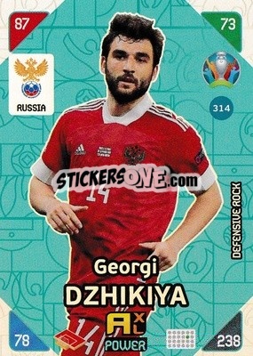 Sticker Georgi Dzhikiya - UEFA Euro 2020 Kick Off. Adrenalyn XL n. 314 - Panini