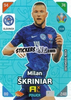 Sticker Milan Škriniar - UEFA Euro 2020 Kick Off. Adrenalyn XL n. 316 - Panini