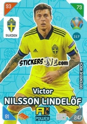 Sticker Victor Nilsson Lindelöf - UEFA Euro 2020 Kick Off. Adrenalyn XL n. 317 - Panini