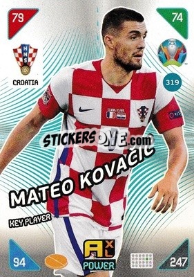 Sticker Mateo Kovacic - UEFA Euro 2020 Kick Off. Adrenalyn XL n. 319 - Panini