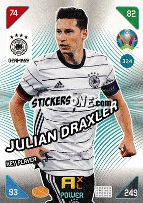 Sticker Julian Draxler - UEFA Euro 2020 Kick Off. Adrenalyn XL n. 324 - Panini