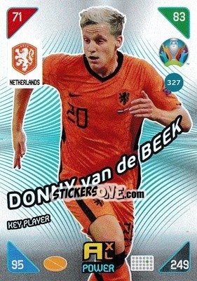 Sticker Donny van de Beek - UEFA Euro 2020 Kick Off. Adrenalyn XL n. 327 - Panini