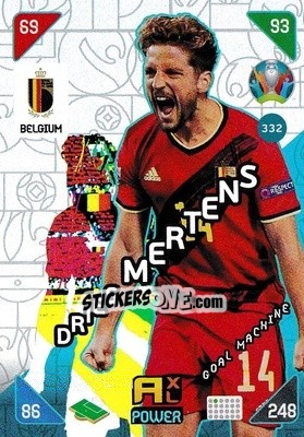 Sticker Dries Mertens - UEFA Euro 2020 Kick Off. Adrenalyn XL n. 332 - Panini