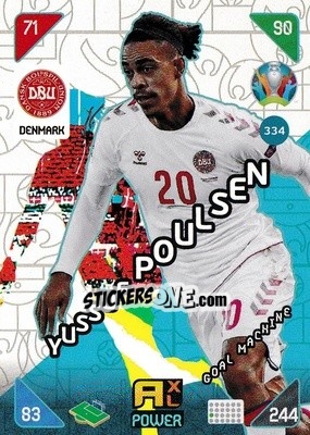 Sticker Yussuf Poulsen - UEFA Euro 2020 Kick Off. Adrenalyn XL n. 334 - Panini