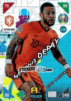 Sticker Memphis Depay - UEFA Euro 2020 Kick Off. Adrenalyn XL n. 338 - Panini