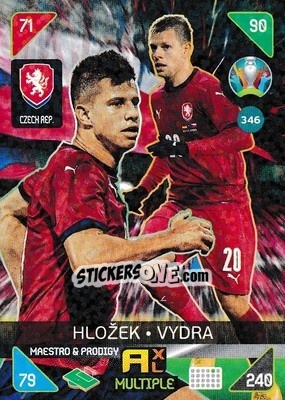 Sticker Adam Hložek / Matěj Vydra - UEFA Euro 2020 Kick Off. Adrenalyn XL n. 346 - Panini