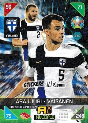 Sticker Paulus Arajuuri / Sauli Väisänen - UEFA Euro 2020 Kick Off. Adrenalyn XL - Panini