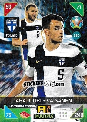 Sticker Paulus Arajuuri / Sauli Väisänen - UEFA Euro 2020 Kick Off. Adrenalyn XL n. 350 - Panini
