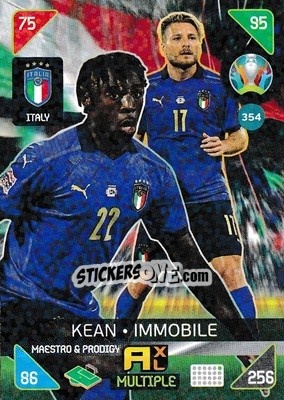 Cromo Moise Kean / Ciro Immobile - UEFA Euro 2020 Kick Off. Adrenalyn XL - Panini