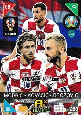Sticker Luka Modric / Mateo Kovacic / Marcelo Brozovic - UEFA Euro 2020 Kick Off. Adrenalyn XL n. 363 - Panini