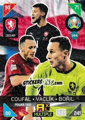 Sticker Vladimír Coufal / Tomáš Vaclík / Jan Bořil - UEFA Euro 2020 Kick Off. Adrenalyn XL - Panini