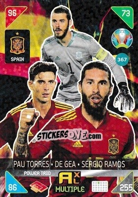Cromo Pau Torres / David de Gea / Sergio Ramos - UEFA Euro 2020 Kick Off. Adrenalyn XL - Panini