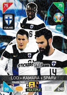 Sticker Robin Lod / Glen Kamara / Tim Sparv - UEFA Euro 2020 Kick Off. Adrenalyn XL n. 368 - Panini