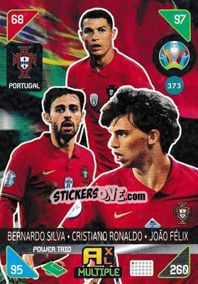 Figurina Bernardo Silva / Cristiano Ronaldo / João Félix - UEFA Euro 2020 Kick Off. Adrenalyn XL - Panini