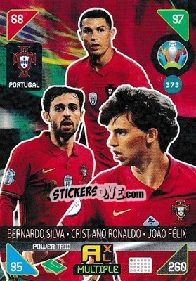 Sticker Bernardo Silva / Cristiano Ronaldo / João Félix - UEFA Euro 2020 Kick Off. Adrenalyn XL n. 373 - Panini