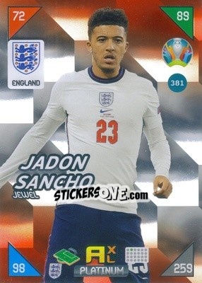 Sticker Jadon Sancho - UEFA Euro 2020 Kick Off. Adrenalyn XL n. 381 - Panini