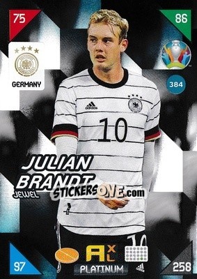 Sticker Julian Brandt - UEFA Euro 2020 Kick Off. Adrenalyn XL n. 384 - Panini