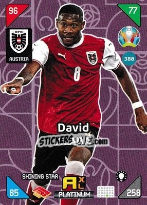 Sticker David Alaba - UEFA Euro 2020 Kick Off. Adrenalyn XL n. 388 - Panini