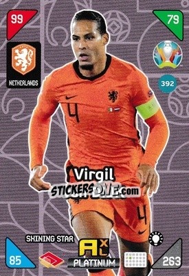 Sticker Virgil van Dijk - UEFA Euro 2020 Kick Off. Adrenalyn XL n. 392 - Panini