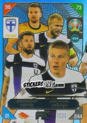 Sticker Lukáš Hrádecký / Paulus Arajuuri / Joona Toivio / Jere Uronen - UEFA Euro 2020 Kick Off. Adrenalyn XL - Panini