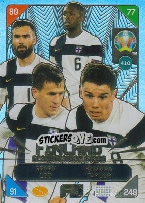 Sticker Glen Kamara / Tim Sparv / Robin Lod / Robert Taylor - UEFA Euro 2020 Kick Off. Adrenalyn XL n. 410 - Panini