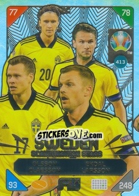 Sticker Martin Olsson / Albin Ekdal / Viktor Claesson / Sebastian Larsson - UEFA Euro 2020 Kick Off. Adrenalyn XL - Panini