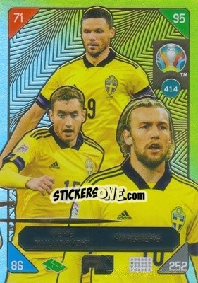 Sticker Marcus Berg / Dejan Kulusevski / Emil Forsberg - UEFA Euro 2020 Kick Off. Adrenalyn XL n. 414 - Panini