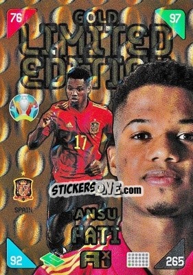 Sticker Ansu Fati - UEFA Euro 2020 Kick Off. Adrenalyn XL - Panini