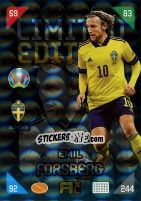 Sticker Emil Forsberg - UEFA Euro 2020 Kick Off. Adrenalyn XL - Panini