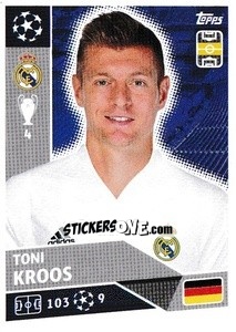 Sticker Toni Kroos - UEFA Champions League 2020-2021 n. RMA12 - Topps