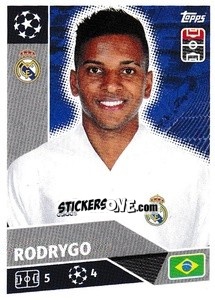 Sticker Rodrygo - UEFA Champions League 2020-2021 n. RMA16 - Topps