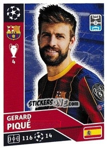 Sticker Gerard Piqué - UEFA Champions League 2020-2021 - Topps