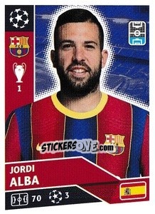 Sticker Jordi Alba - UEFA Champions League 2020-2021 - Topps