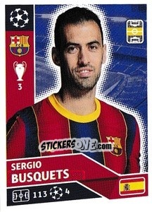 Sticker Sergio Busquets - UEFA Champions League 2020-2021 - Topps