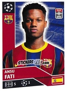 Sticker Ansu Fati - UEFA Champions League 2020-2021 n. BAR15 - Topps