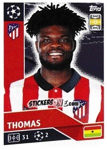 Sticker Thomas Partey - UEFA Champions League 2020-2021 n. ATM10 - Topps